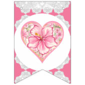 ハイビスカス&レースピンク バンティングフラッグ (第3の旗)