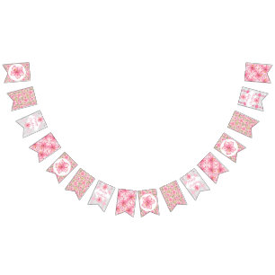 ハイビスカス&レースピンク バンティングフラッグ