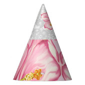 ハイビスカス&レースピンク パーティーハット (左)