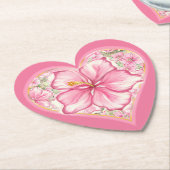 ハイビスカス&レースピンク ペーパーコースター (アングル)