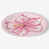 ハイビスカス&レースピンク ペーパープレート (アングル)