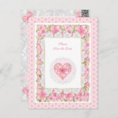 ハイビスカス&レースピンク ポストカード (正面/裏面)