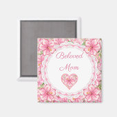 ハイビスカス&レースピンク マグネット (正面/裏面)