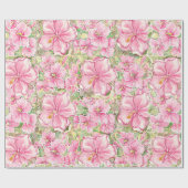 ハイビスカス&レースピンク ラッピングペーパー (フラット)
