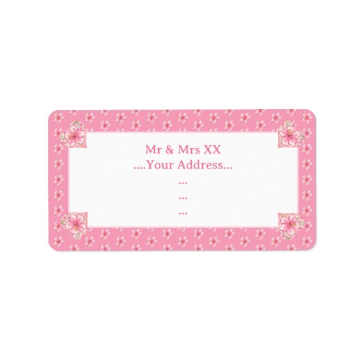 ハイビスカス&レースピンク ラベル (正面)