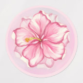 ハイビスカス&レースピンク ラベル (デザイン2)