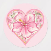 ハイビスカス&レースピンク ラベル (デザイン1)