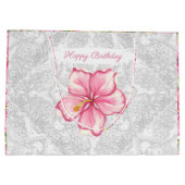 ハイビスカス&レースピンク ラージペーパーバッグ (裏面)