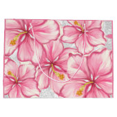 ハイビスカス&レースピンク ラージペーパーバッグ (裏面)