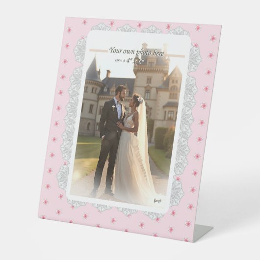 ハイビスカス&レースピンク 台座サイン (正面)