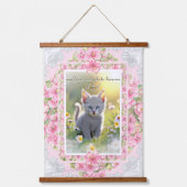 ハイビスカス&レースピンク 吊り下げ型タペストリー (正面)