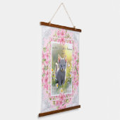 ハイビスカス&レースピンク 吊り下げ型タペストリー (傾斜あり)