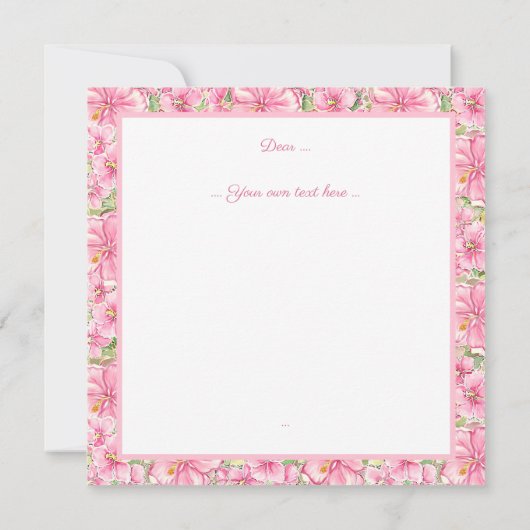 ハイビスカス&レースピンク 招待状 (裏面)