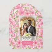 ハイビスカス&レースピンク 招待状 (正面/裏面)