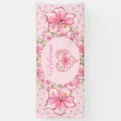 ハイビスカス&レースピンク 横断幕 (縦)