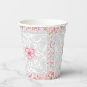 ハイビスカス&レースピンク 紙コップ (正面)