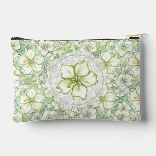 ハイビスカス&レースホワイト アクセサリーポーチ (裏面)