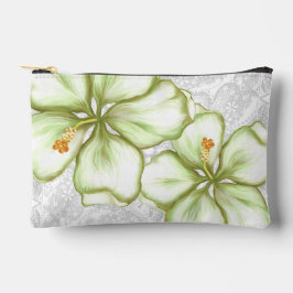 ハイビスカス&レースホワイト アクセサリーポーチ