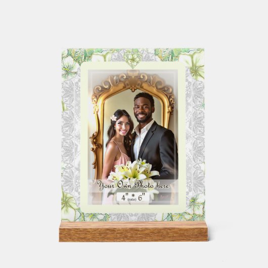 ハイビスカス&レースホワイト アクリルサイン (正面)