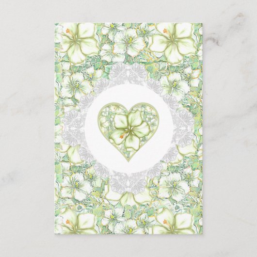 ハイビスカス&レースホワイト エンクロージャーカード (正面)