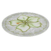 ハイビスカス&レースホワイト カッティングボード (角)