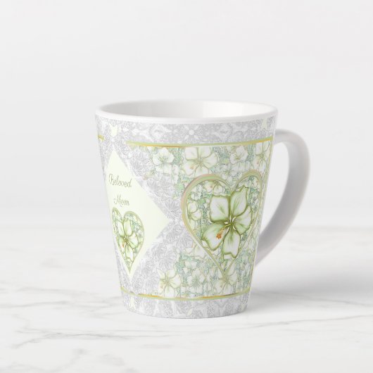 ハイビスカス&レースホワイト カフェラテマグ (右アングル)