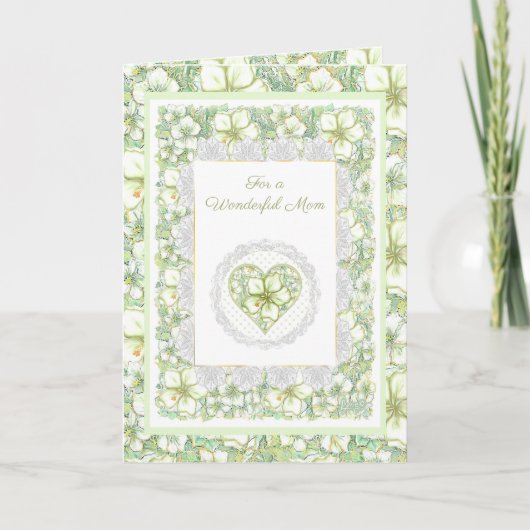 ハイビスカス&レースホワイト カード (正面)