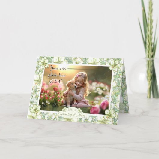 ハイビスカス&レースホワイト カード (正面)