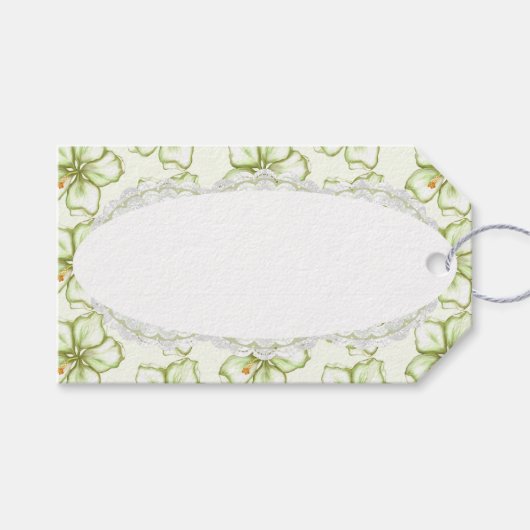 ハイビスカス&レースホワイト ギフトタグ (正面(横))