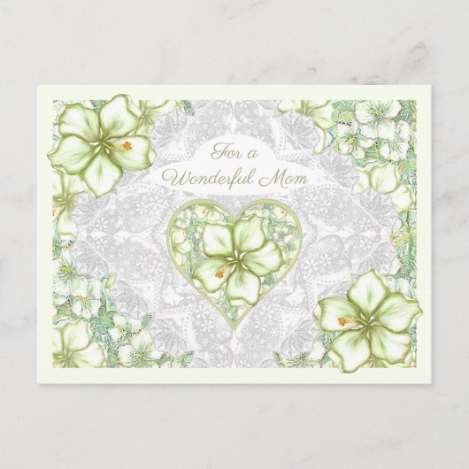 ハイビスカス&レースホワイト シーズンポストカード (正面)