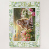 ハイビスカス&レースホワイト ジグソーパズル (縦)