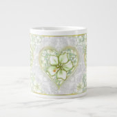 ハイビスカス&レースホワイト ジャンボコーヒーマグカップ (正面)