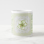 ハイビスカス&レースホワイト ジャンボコーヒーマグカップ (正面)