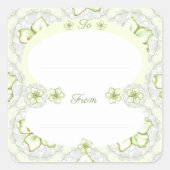 ハイビスカス&レースホワイト スクエアシール (正面)