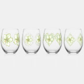 ハイビスカス&レースホワイト ステムなしワイングラス (裏面)