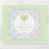 ハイビスカス&レースホワイト スパークリングワインラベル (シングルラベル)