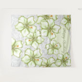 ハイビスカス&レースホワイト タペストリー (正面(横))