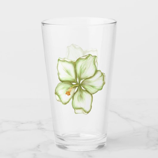 ハイビスカス&レースホワイト タンブラーグラス (正面)