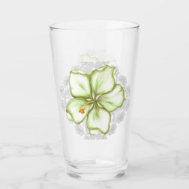 ハイビスカス&レースホワイト タンブラーグラス