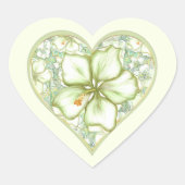 ハイビスカス&レースホワイト ハートシール (正面)