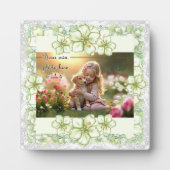 ハイビスカス&レースホワイト フォトプラーク (正面)