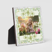 ハイビスカス&レースホワイト フォトプラーク (正面)