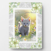 ハイビスカス&レースホワイト フォトプラーク (正面)