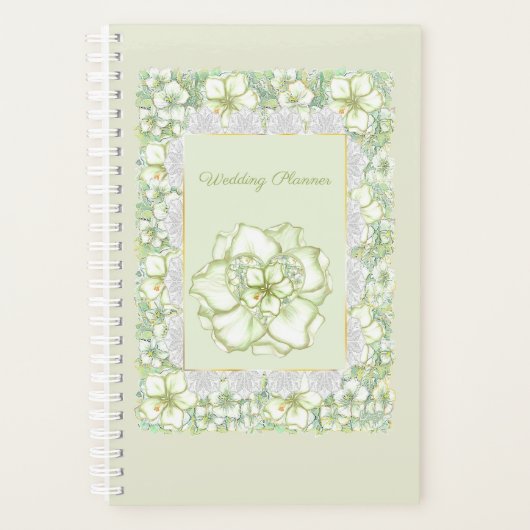 ハイビスカス&レースホワイト プランナー手帳 (正面)