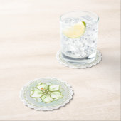 ハイビスカス&レースホワイト ペーパーコースター (インサイチュ)