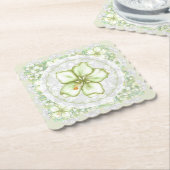 ハイビスカス&レースホワイト ペーパーコースター (アングル)