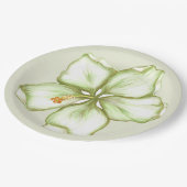 ハイビスカス&レースホワイト ペーパープレート (アングル)