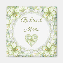 ハイビスカス&レースホワイト マグネット