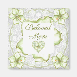 ハイビスカス&レースホワイト マグネット