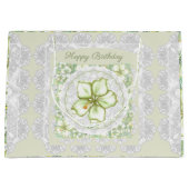 ハイビスカス&レースホワイト ラージペーパーバッグ (正面)